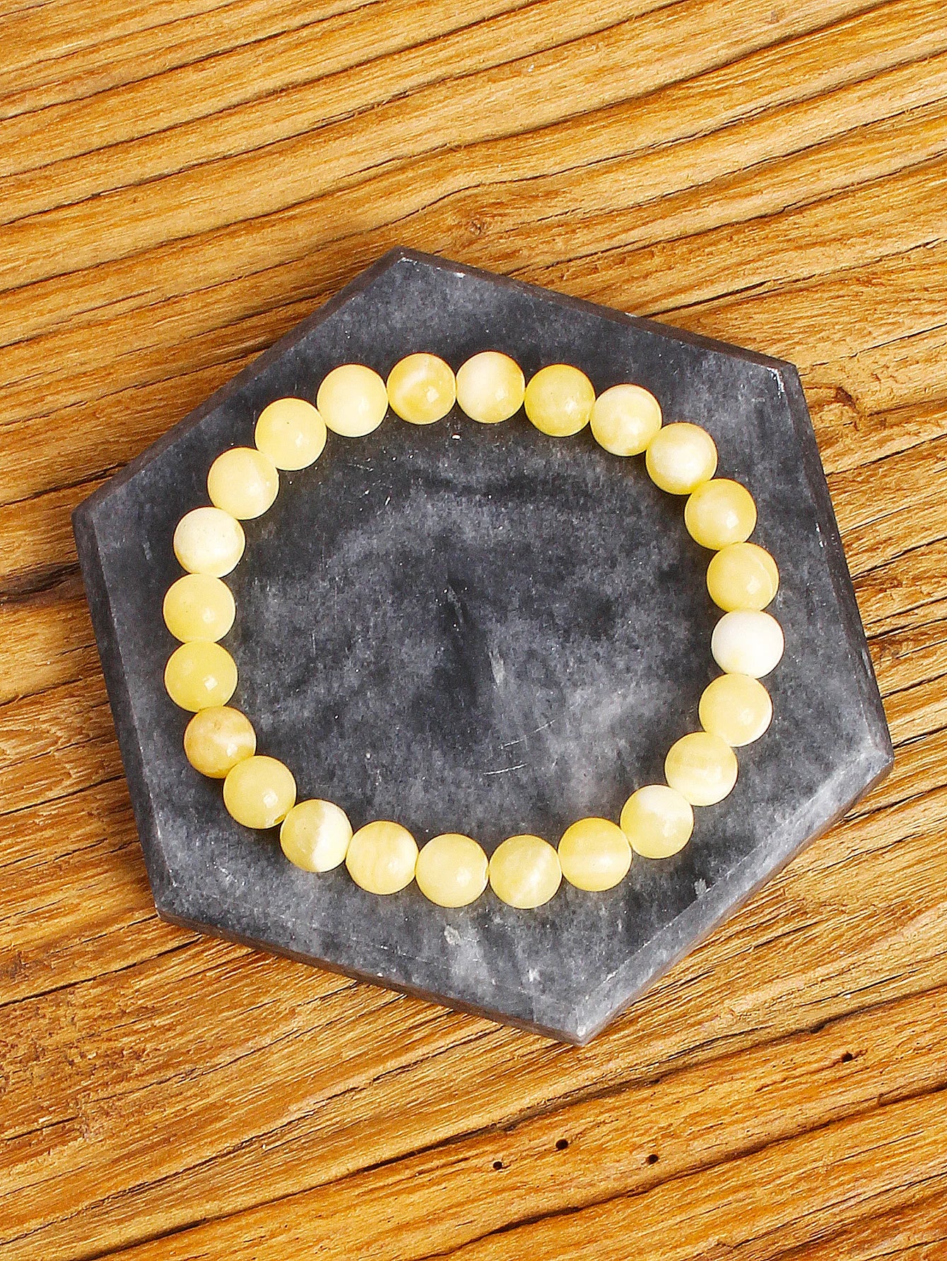 bracelet perle jaune