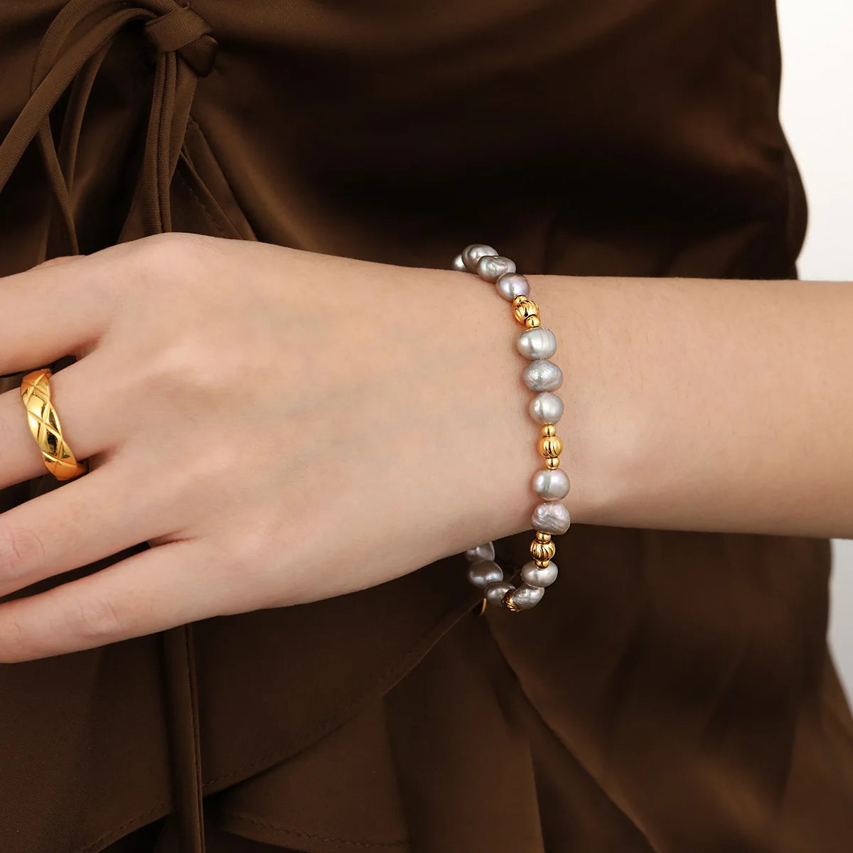 Bracelet Perle Grise