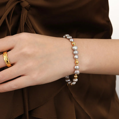 Bracelet Perle Grise