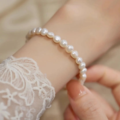 bracelet perle beige