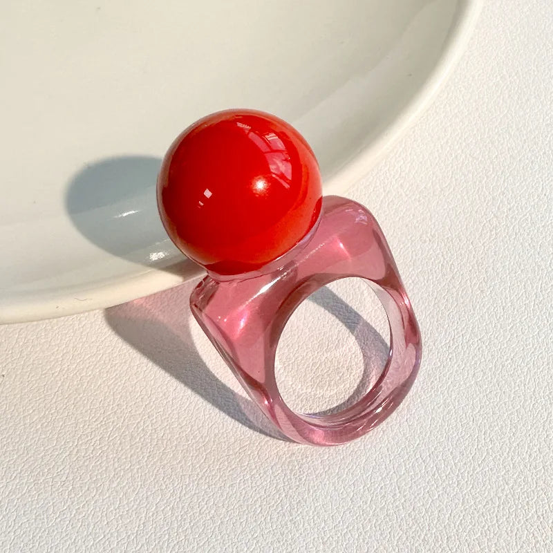 Bague Transparente avec Perle
