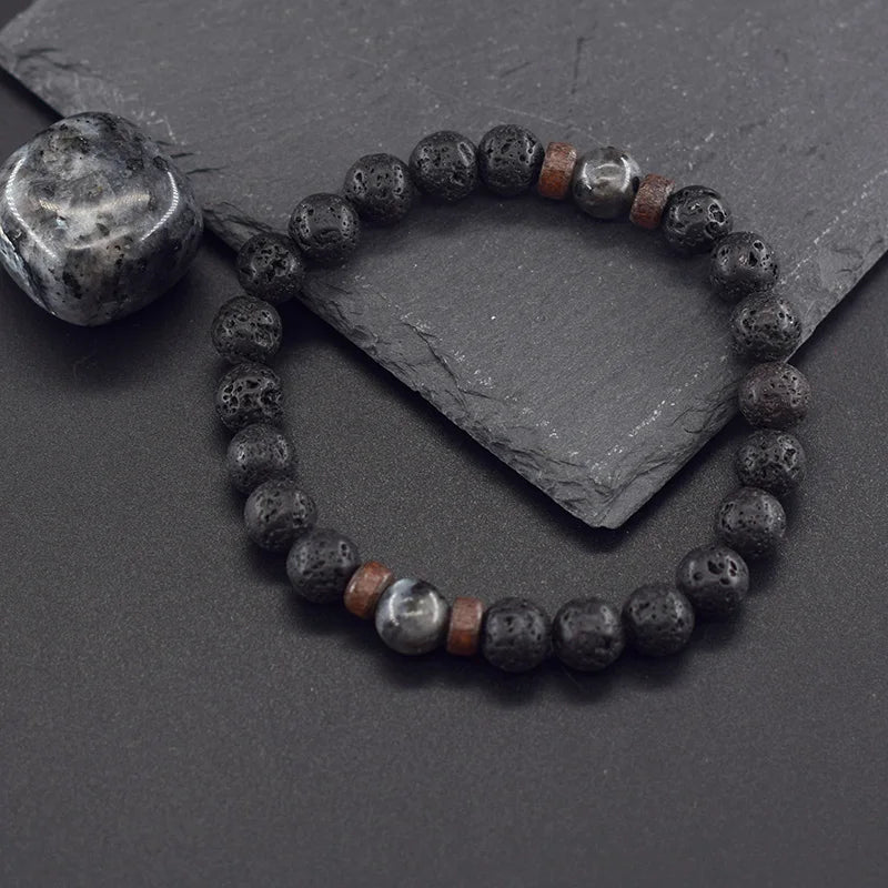 Bracelet Homme Perle De Lave