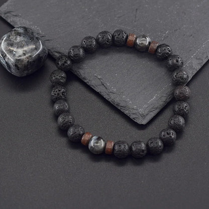 Bracelet Homme Perle De Lave