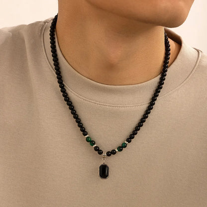 Collier Perle Noir Homme