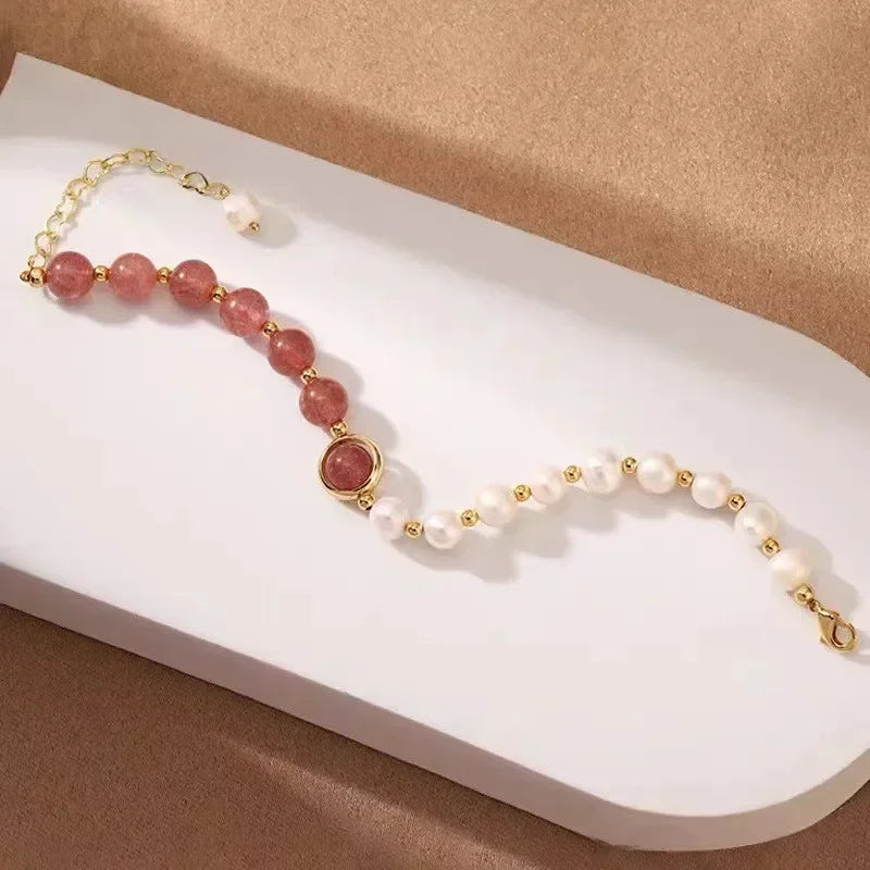 Bracelet Perle de Culture Rose