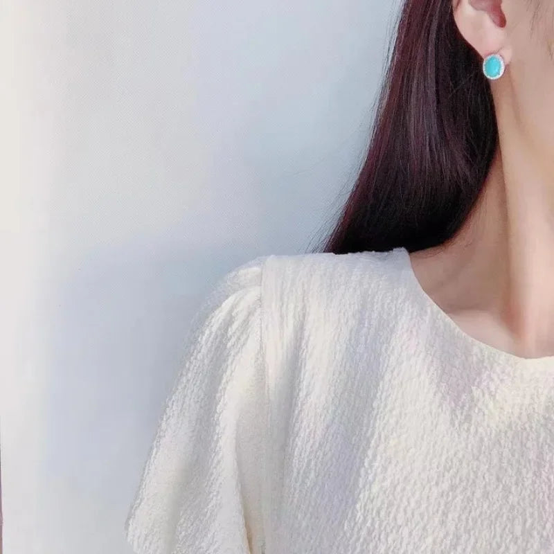 Boucle d'Oreille Perle Turquoise