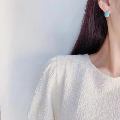 Boucle d'Oreille Perle Turquoise