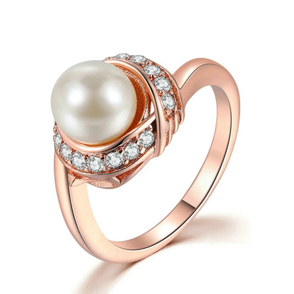 Bague Or Rose et Perle
