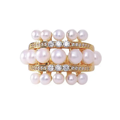 Bague Perle 3 Rangs