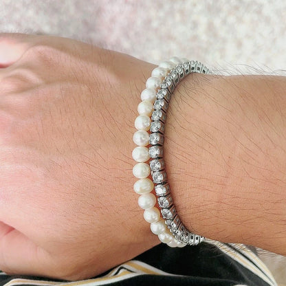 bracelet perle ivoire
