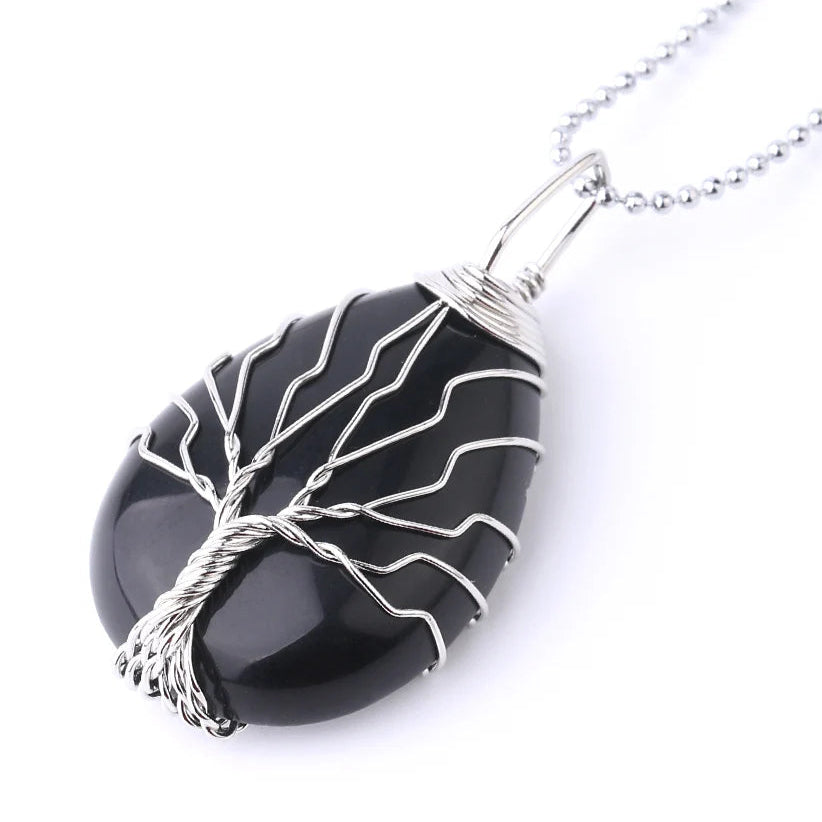 Grand Collier Perle avec Arbre