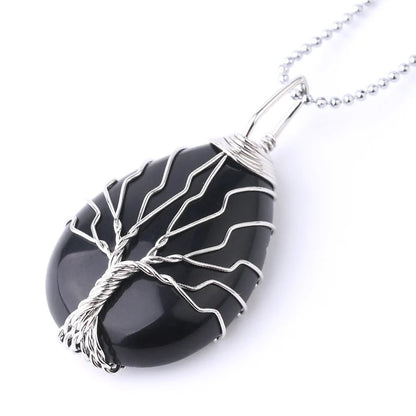 Grand Collier Perle avec Arbre