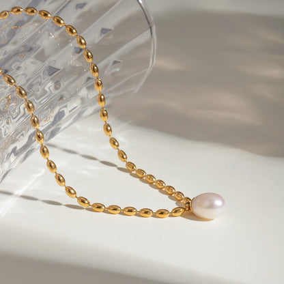 Collier Perle Plaqué Or 18K