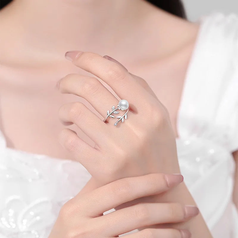 Bague Or Blanc et Perle de Culture