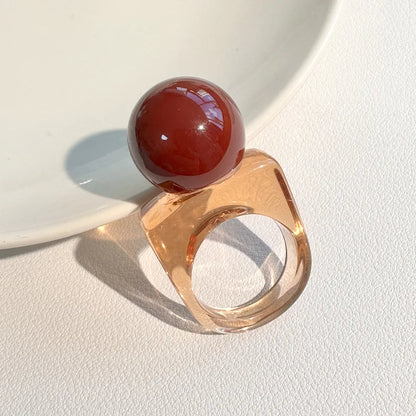 Bague Transparente avec Perle