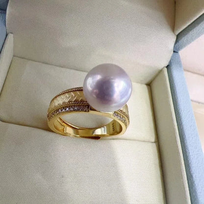 Bague Or Perle de Culture Blanche