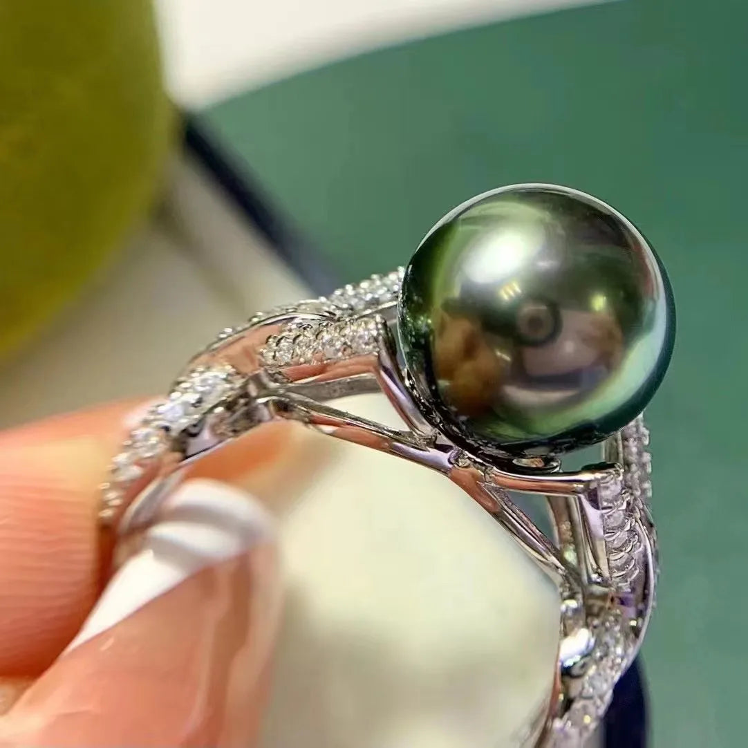 Bague Argent et Perle de Tahiti