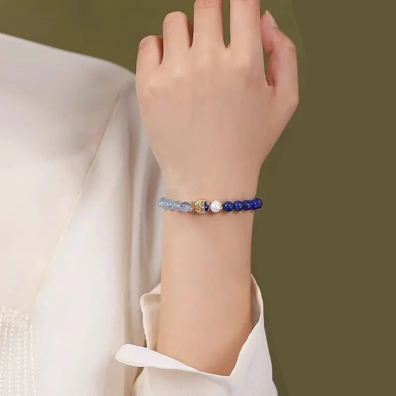 Bracelet Perle Aigue Marine