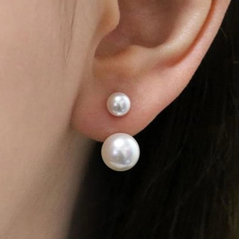 Boucle d'Oreille Double Perle