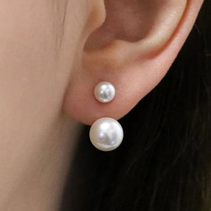 Boucle d'Oreille Double Perle