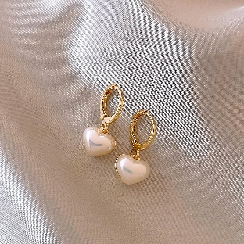 Boucle d'Oreille Coeur Perle