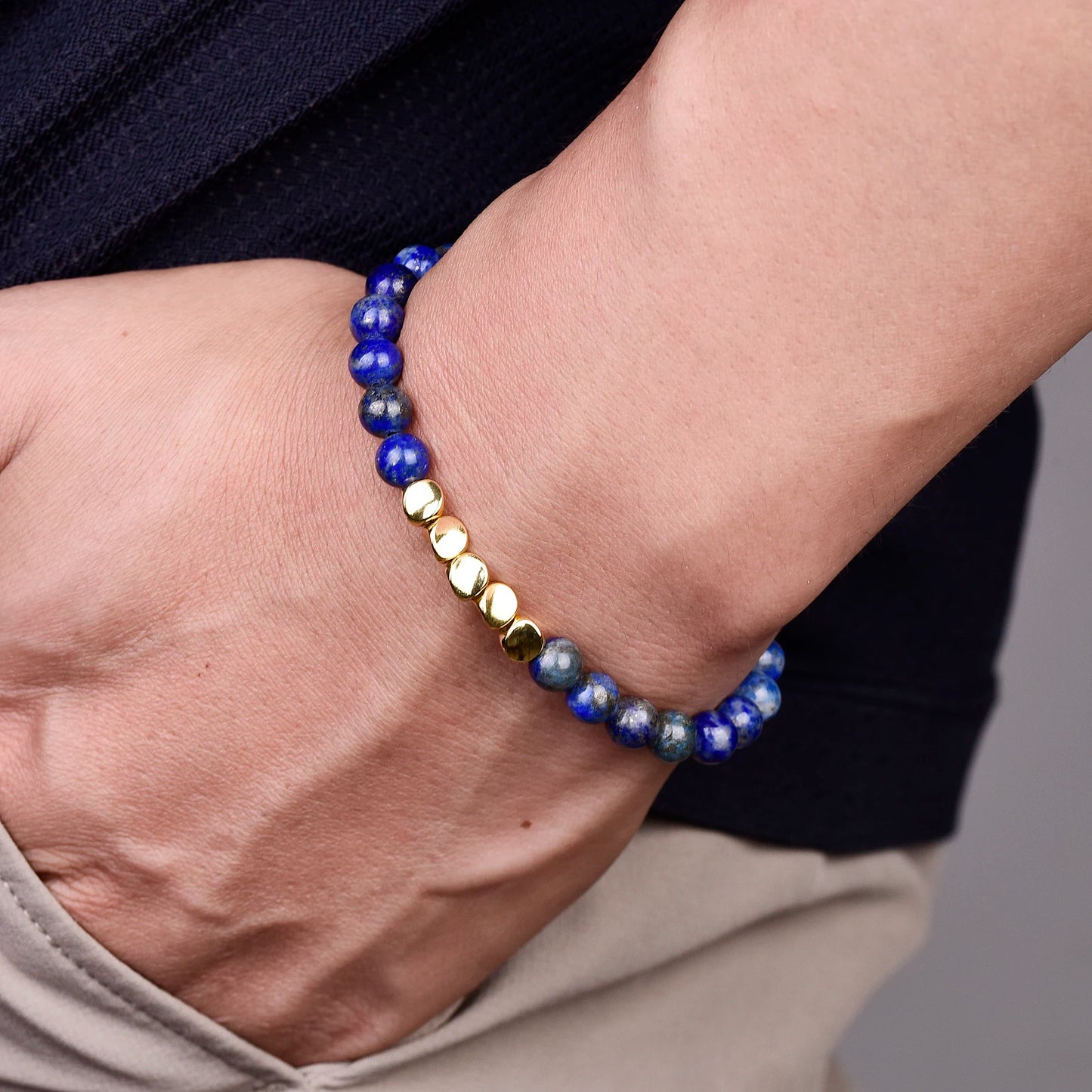 Bracelet Homme Perle Bleu