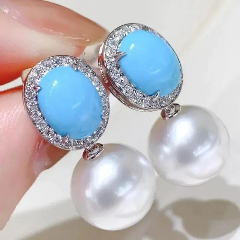 Boucle d'Oreille Perle Turquoise