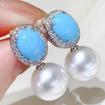 Boucle d'Oreille Perle Turquoise