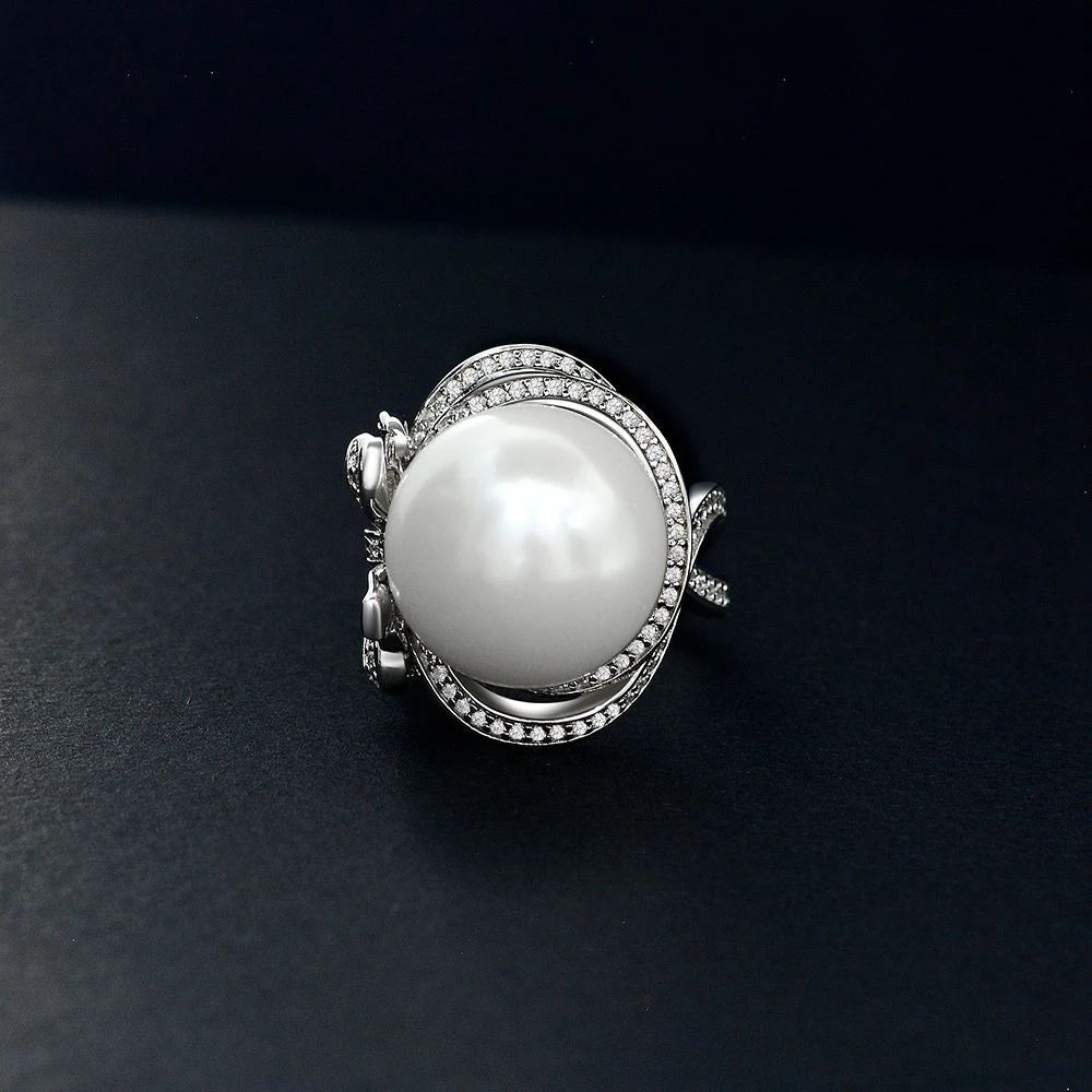 pas fait bague argent et perle