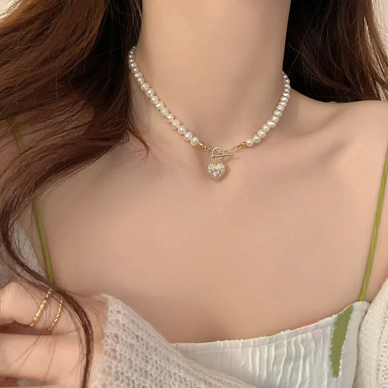 Collier Coeur Perle