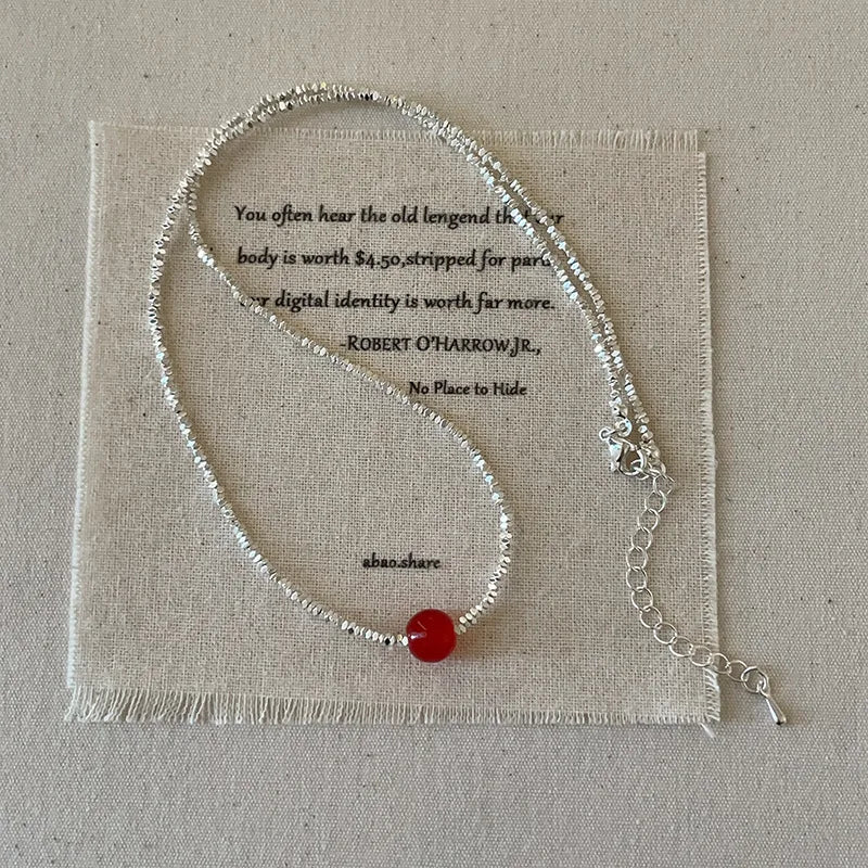 Collier 1 Perle Rouge