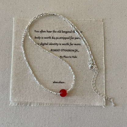 Collier 1 Perle Rouge