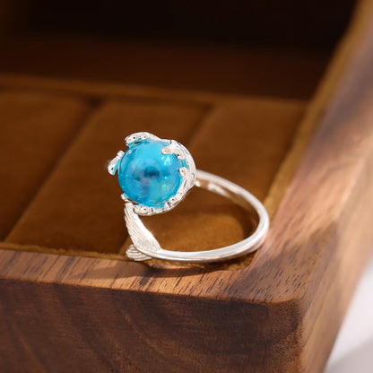 Bague avec Perle Bleu