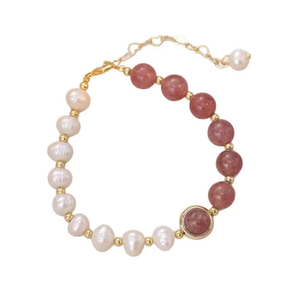 Bracelet Perle de Culture Rose