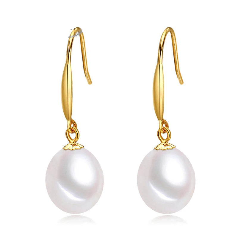 Boucle d'Oreille Or Jaune Perle de Culture