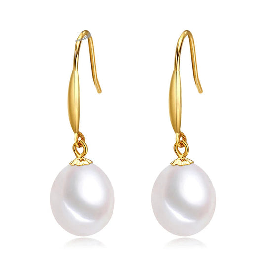 Boucle d'Oreille Or Jaune Perle de Culture