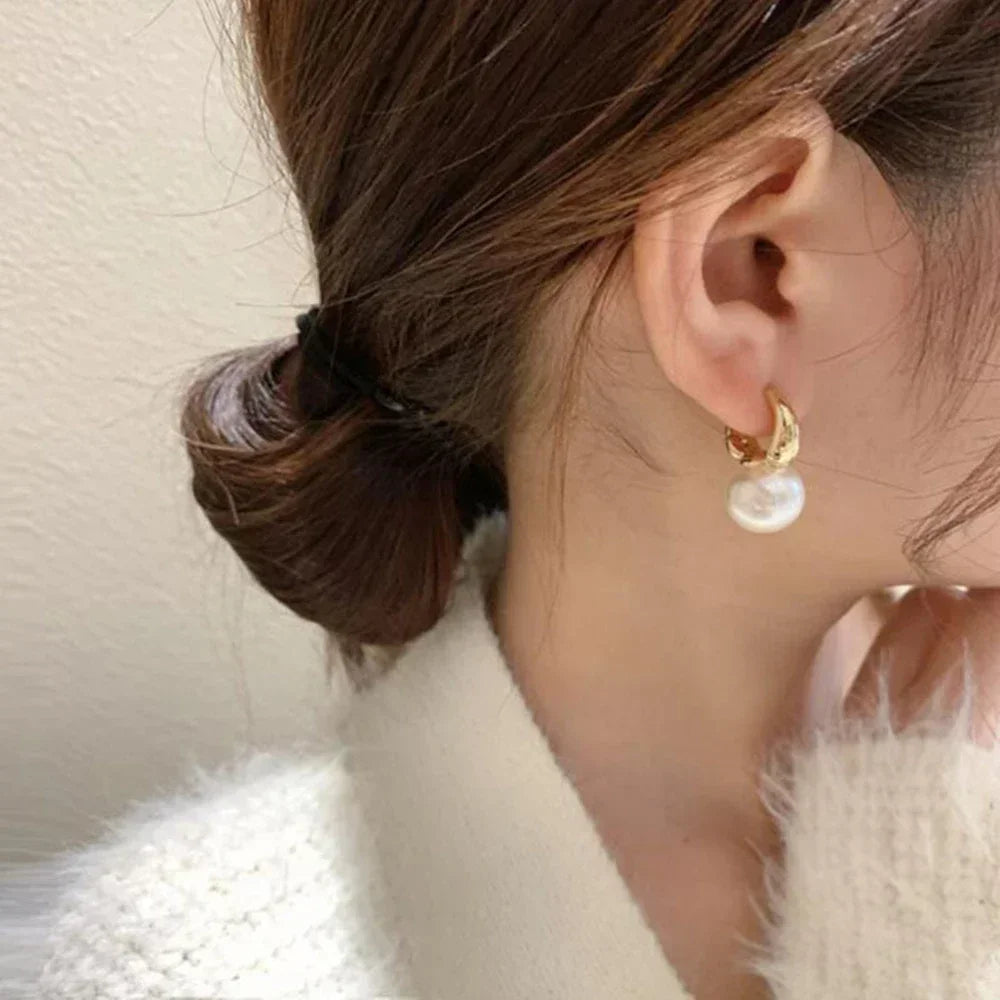 Boucle d'Oreille Grosse Perle