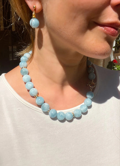 Collier Perle Bleu Ciel