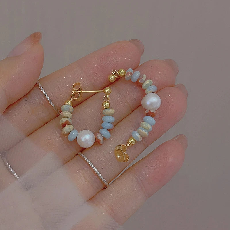 Boucle d'Oreille Perle Colorée