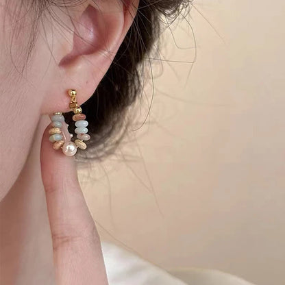 Boucle d'Oreille Perle Colorée