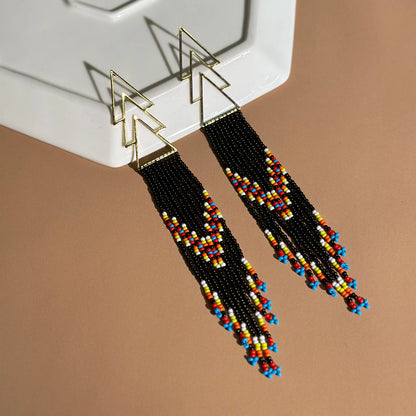 Boucle d'Oreille Perles Tissées