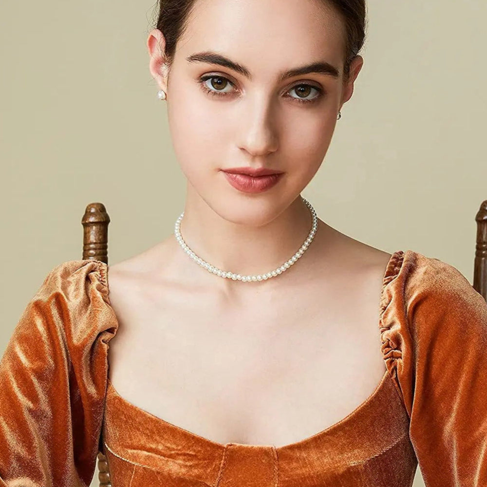 Collier Perles Blanches