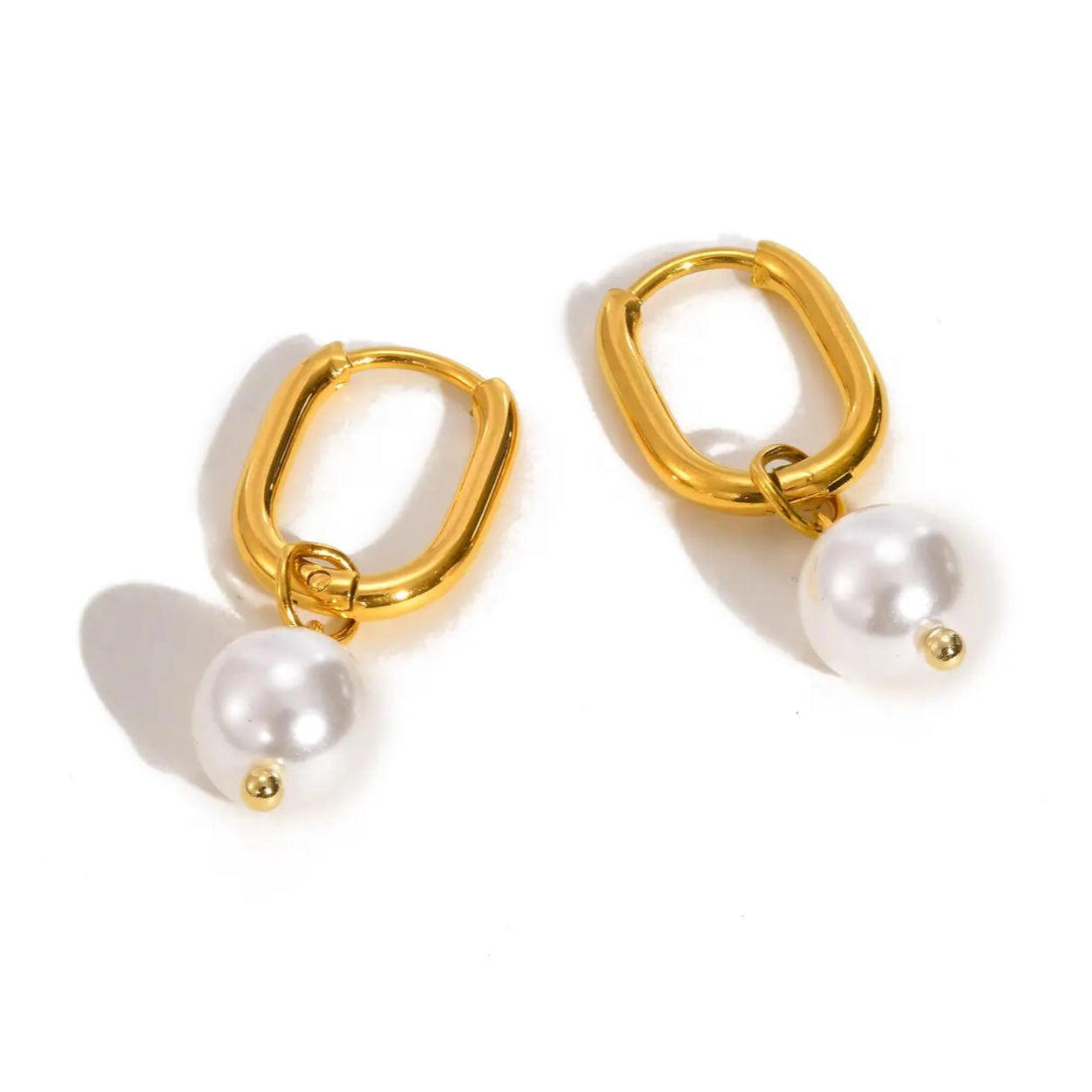 Boucle d'Oreille Perle Plaqué Or