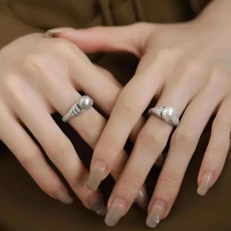 Bague Perle Grise