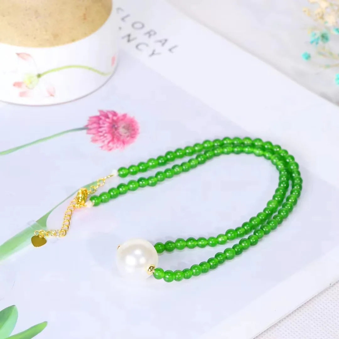 Collier Perles Vertes