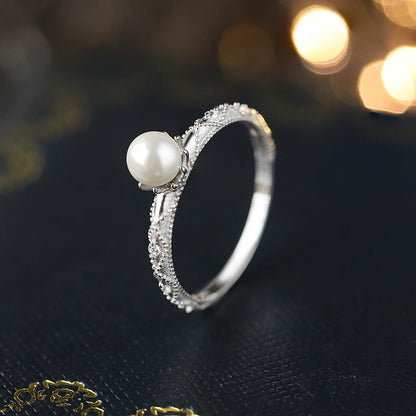 Bague Solitaire Perle