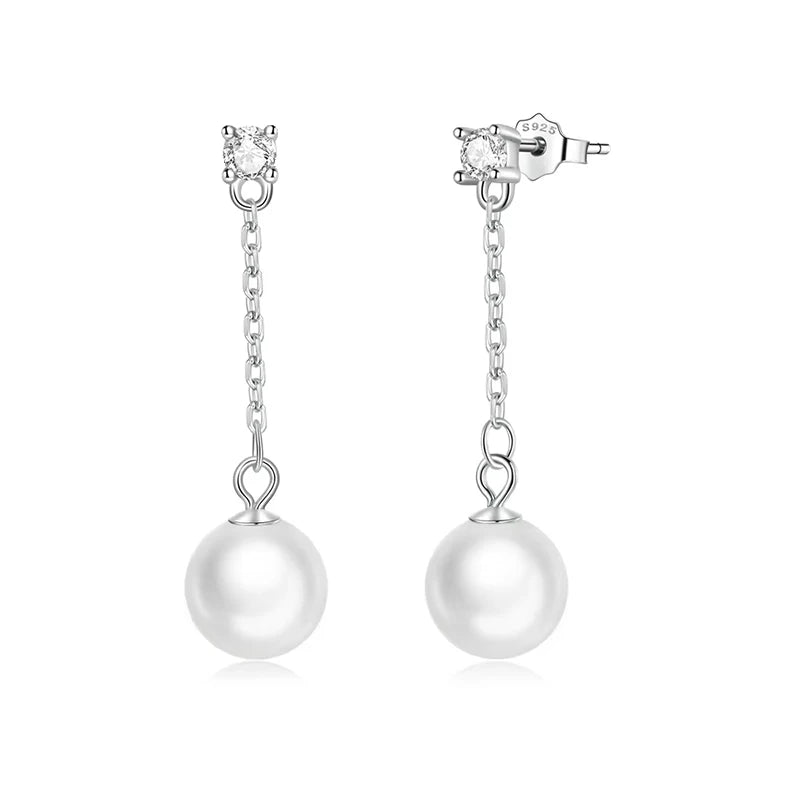 Boucle d'Oreille Perle de Culture Or Blanc