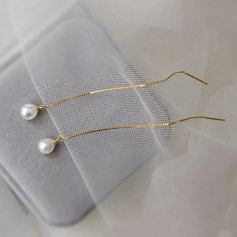 Boucle d'Oreille Imitation Perle de Culture