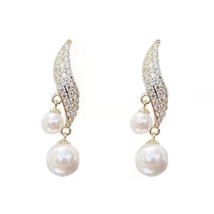 Boucle d'Oreille Double Perle