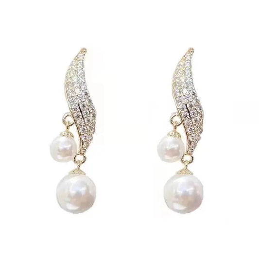 Boucle d'Oreille Double Perle